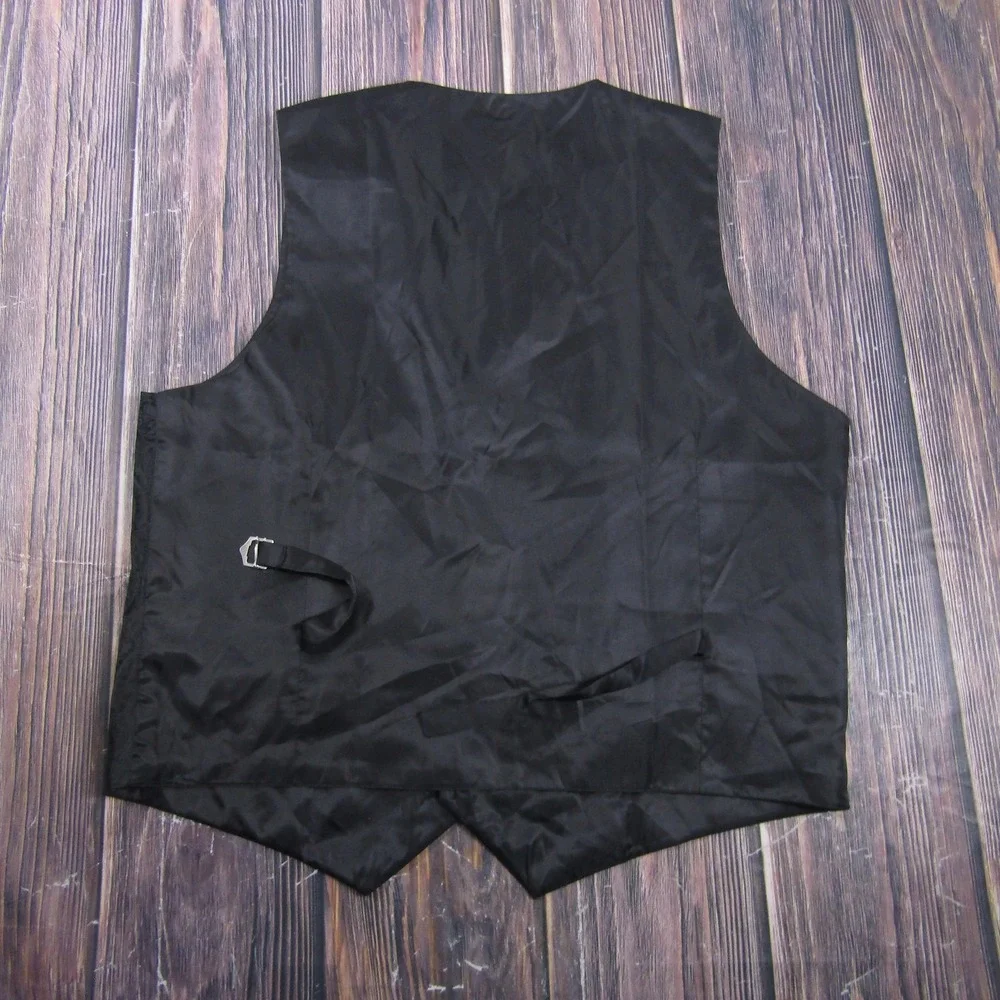 Suit Vest DiBanGu Mens XL Black Paisley Polyester 3‎ Piece Belted Formal Wedding